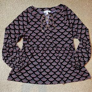 Michael Kors Chain Neck Peplum Top